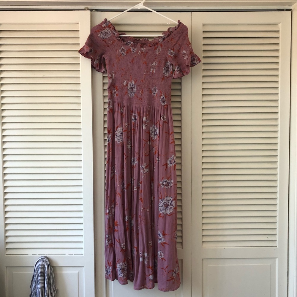 Kimchi Blue Off-The-Shoulder Smocked Dress, NEW!!